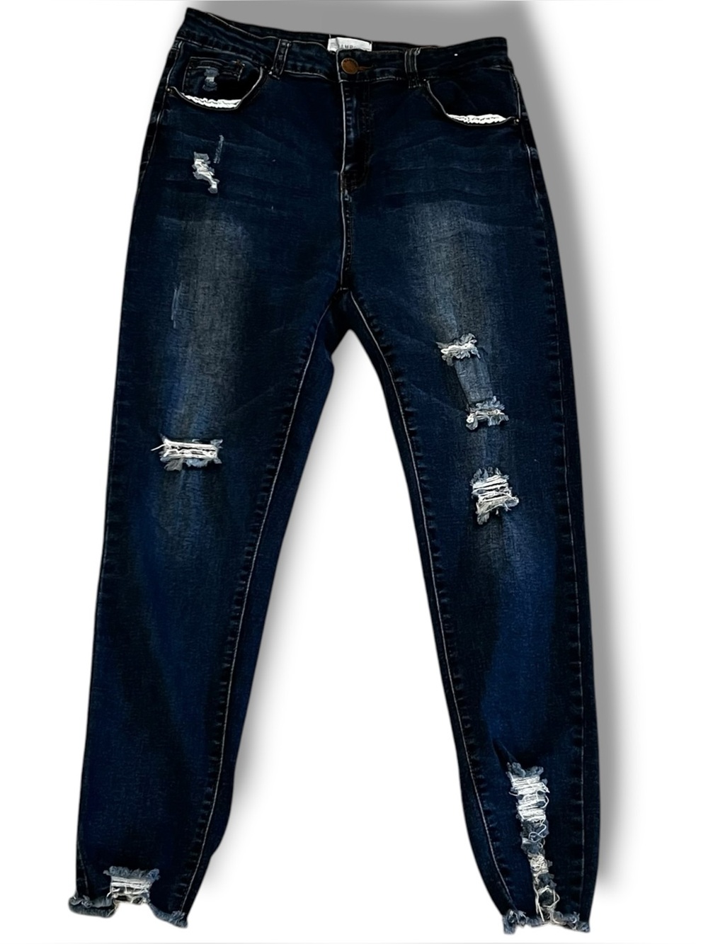 Bamboo Jeans Womens 13/14 Skinny High Waist Distressed Stretch Grunge F-4